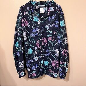 Karen Scott Floral Button Up NWOT